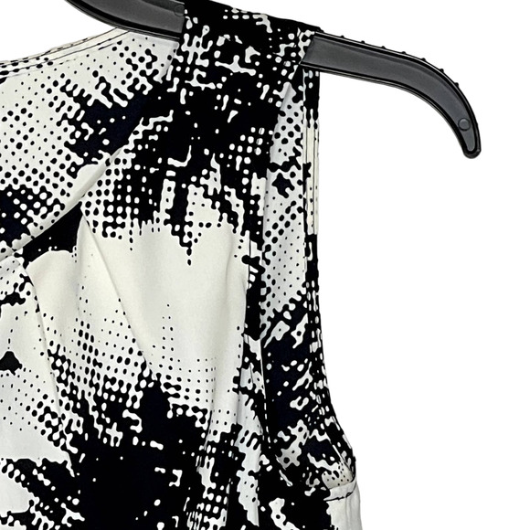 Talbots Petites Tank Top Size 2P Black White Pattern Polyester Womens - Picture 4 of 8